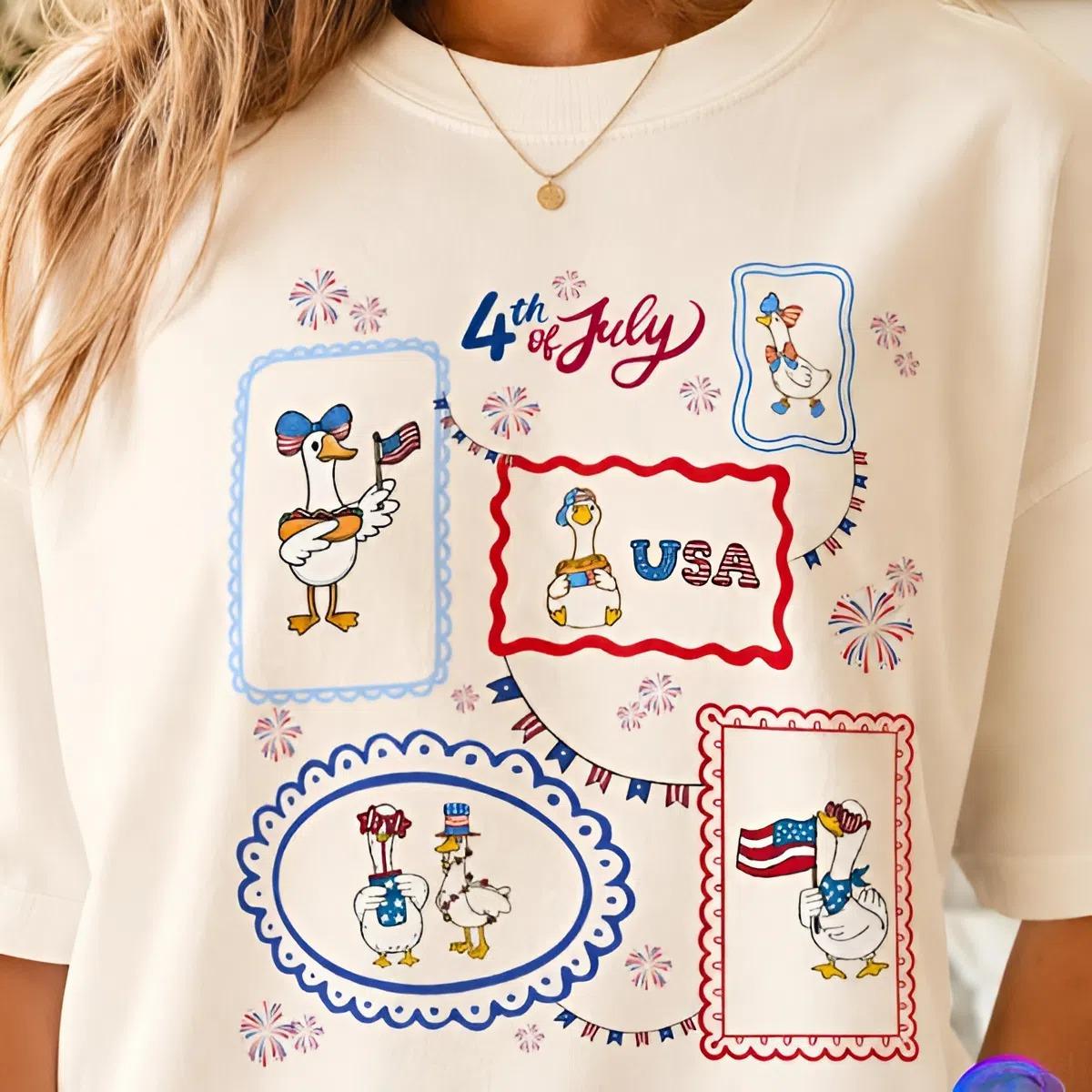 Youth and Adult Patriotic Goose cropped T-Shirt, 4th of July Shirt, Funny T-Shirt, Cute American Goose Shirt, 4th Of July Shirt, Independence Day tee, patriotic tee, Youth Clothing, summer outfit, holiday outfit