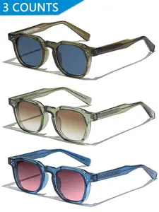 Vintage Sunglasses, Trendy Casual Sunglasses for Everyday Use, Fashion Accessories for Outdoor Activities, Including Three Pairs of Sunglasses