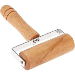 Small Rolling Pin, Wooden Dough Roller, Non-Stick Pizza Roller, T Type Rolling Pins for Kitchen Baking, Pizza Dough Press, 12 x 16.5 cm