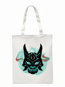 Genshin Impact Xiao Anime Game New Female Handbags Hot Selling Fashion Handbag Canvas Bag Tote Ladies Casual Shoulder Bag Reusable Shopping Bags