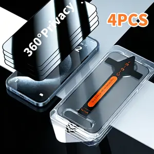 4-Pack 360° Privacy Screen Protector for iPhone Series，[Up, Down, Left, Right 4 sides Privacy] 9H Scratch Resistance,comprehensive protection