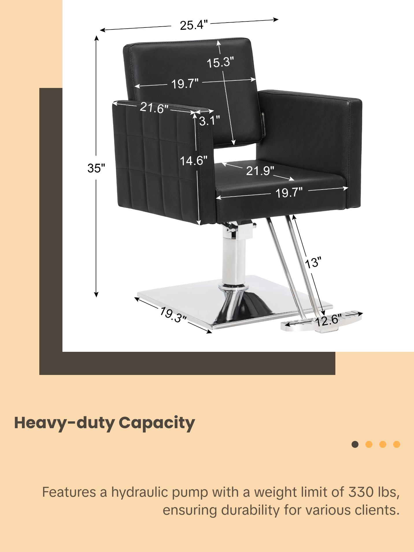 BarberPub Styling Salon Chair for Hair Stylist, Hydraulic Home Salon Chair 8821