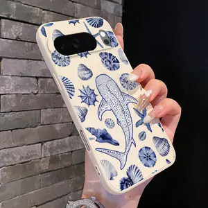 Ocean Treasures Symphony Pattern Rounded Edge Phone Case for Google Pixel 10 9 XL 8 7 Pro A Shockproof Full Camera Protection Durable Slim Liquid Silicone Cover Smartphone Casing