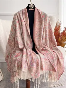 Women's elegant and fashionable winter scarf jacquard shawl 70*180cm classic paisley pattern suitable for Muslim hijab new jacquard scarf Paisley Print Scarf