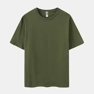Unisex Solid Surplus Green Crew Neck