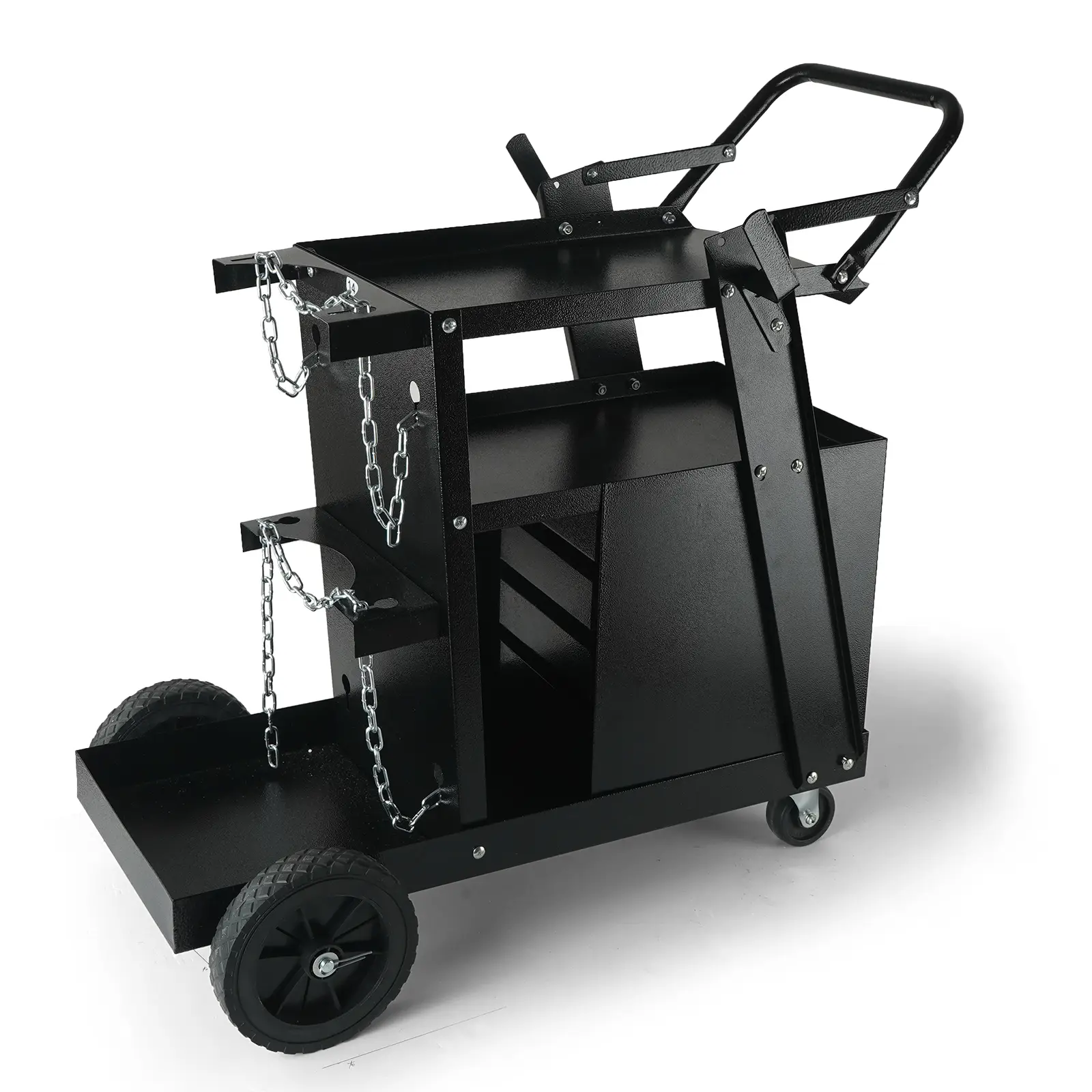 VEVOR Welding Cart, 2-Tier 4 Drawers Welder Cart with 265 LBS Weight Capacity, 360° Swivel Wheels, Tank Storage Safety Chains, Heavy Duty Rolling MIG