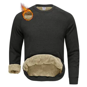 GOPUNE Men's Winter Fleece Sweatshirts Sherpa Lined  Pullover Basic Casual Tops Warm Crewneck Sweatshirt