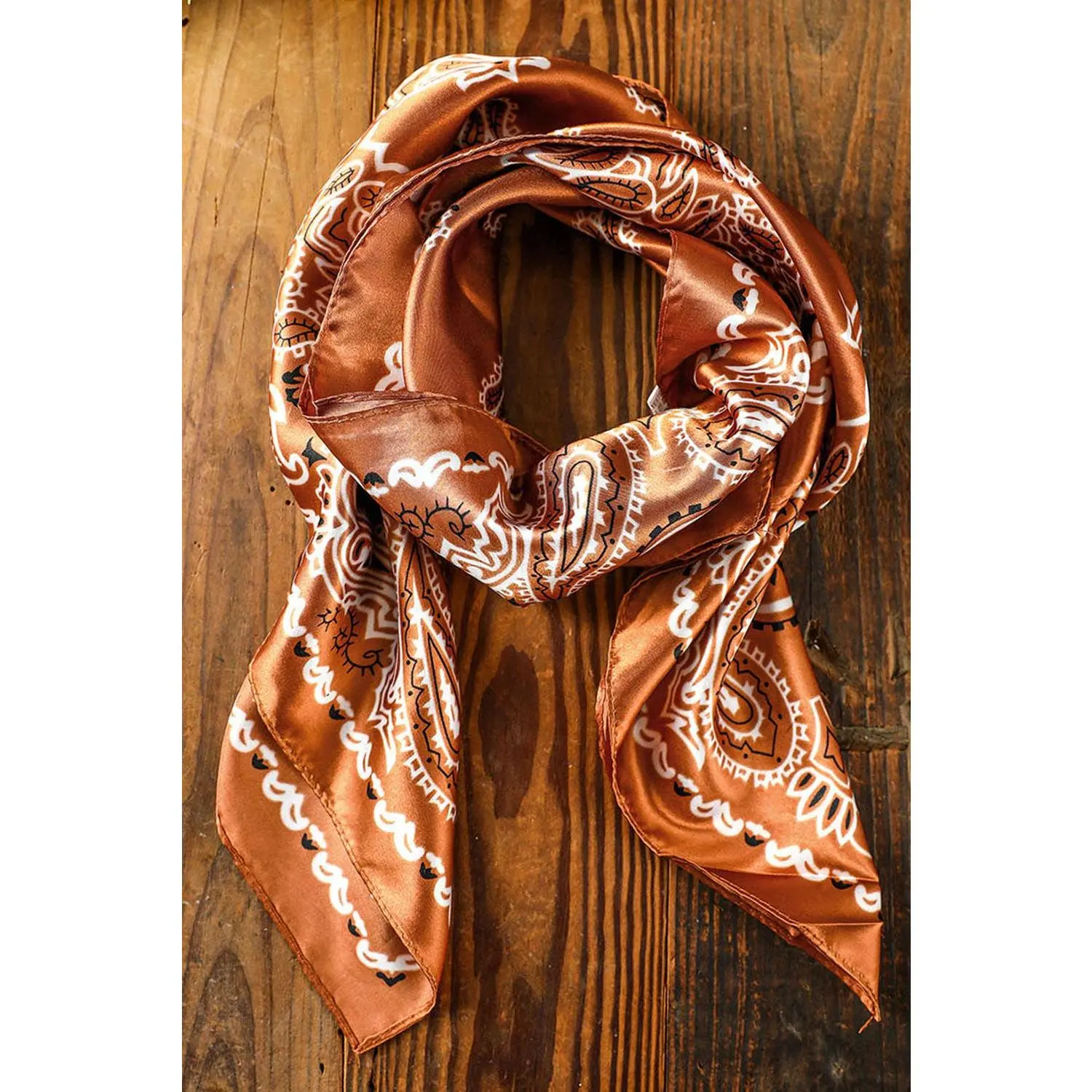 Casual Soft Scarf - Vintage Satin Paisley Print Square Shawl Wrap, Fashion Clothing Accessory, Paisley Print Shawl, Chic Wrap, Comfortable Wear, Everyday, Unisex, Daily, Soft Satin, Square Shape