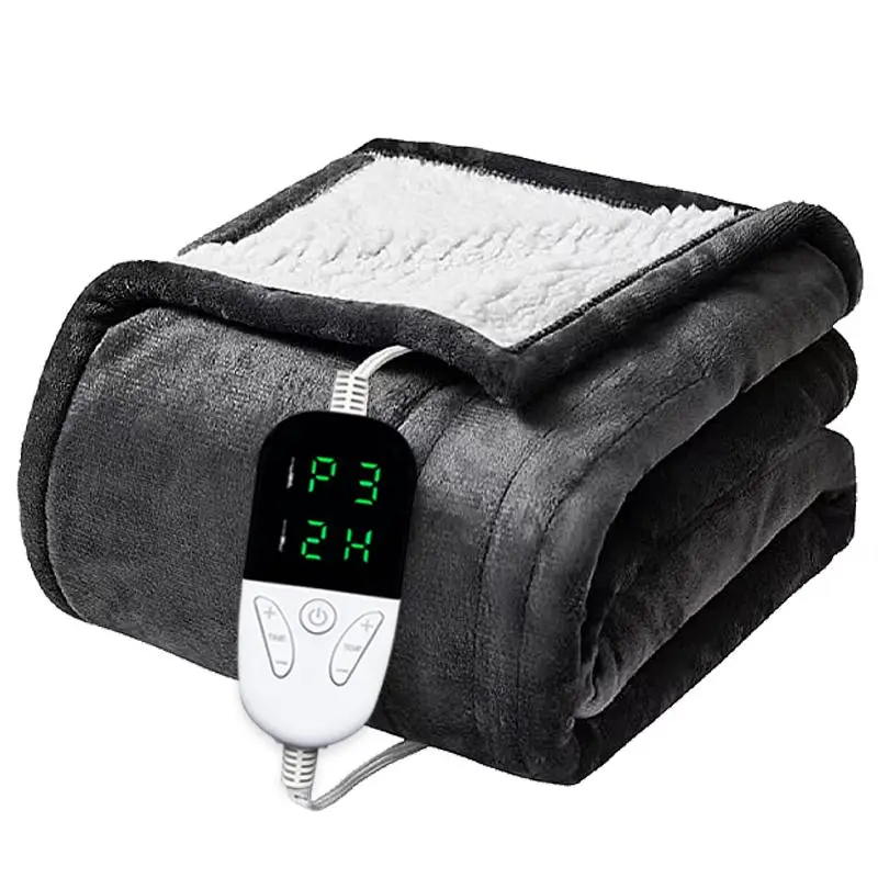 Electric Blanket with 6 Levels of Temperature Adjustment, 1 Count Washable Portable Heating Blanket, Home Bedding Supplies