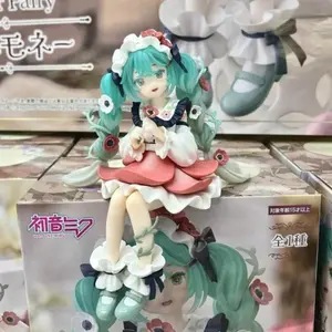 Original Model FuRyu Noodle Stopper Hatsune Miku 14cm Flower Fairy Anemone Figure Anime Figurine Collections Toys Gifts
