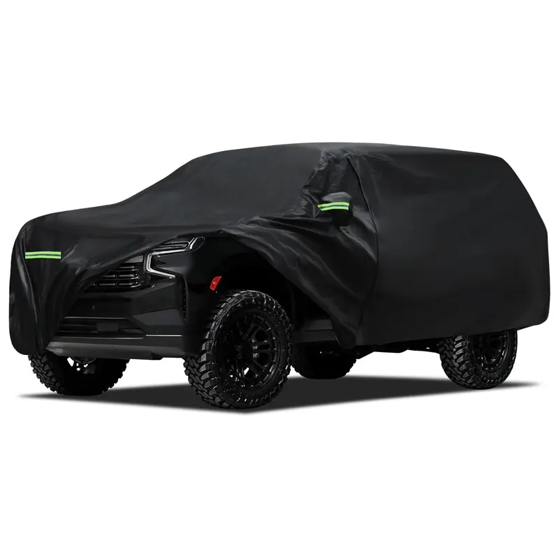 Waterproof Car Cover Custom Fit for Chevy Suburban 1973-2025, Migaven Full Exterior Cover Sun Rain Protection with Door Zipper Black