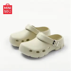 MINISO Platform Clog Sandals 2026 New Summer - Closed-Toe Slide, Non-Slip Breathable, Outdoor Camping Shoes, Adjustable Strap Two-Way Wear