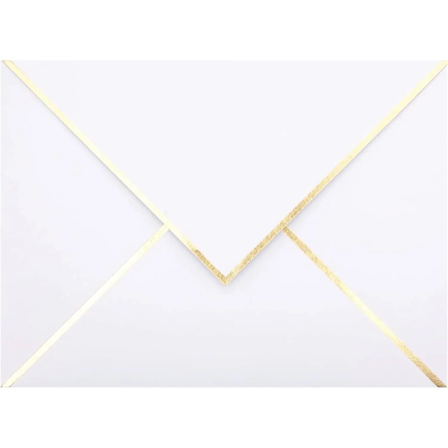 A2 Envelopes - 50-Pack V Flap Foil Border Mailing Envelopes for 4.25" x 5.5" Cards - for Wedding, Invitations,  Shower, Photos, Graduation, Birthday, Bridal Shower - 4.375" x 5.75" (White)