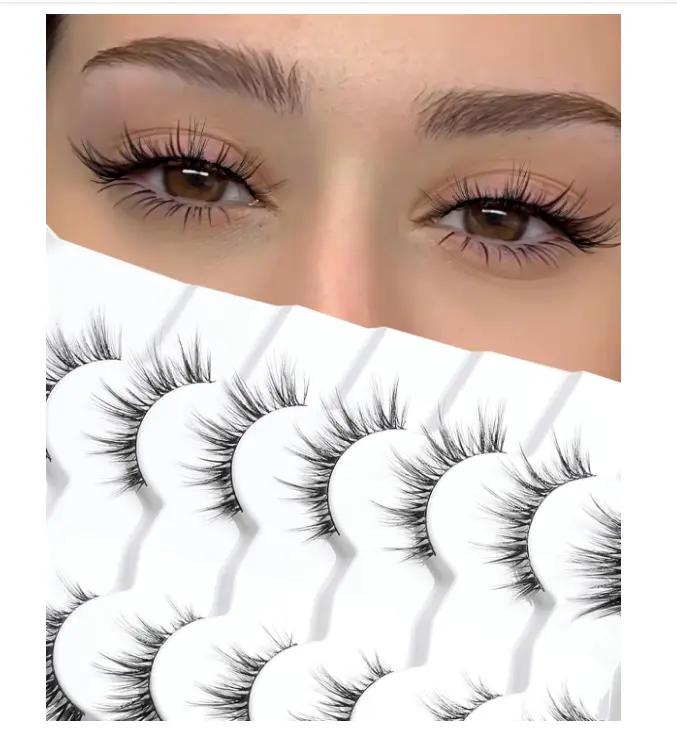 Natural Lashes That Look Like Extensions Strip Lashes Natural Look Thin Band Wispy Eyelashes 13mm Cat Eye False Eyelashes Foxy Eye Lashes 12 mm