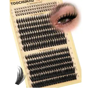 Spiky Manga Lash Clusters 12-20mm Anime Eyelash Clusters 300pcs Cluster Eyelash Extensions Fairy Eyelashes Cluster with Bottom Individual Lashes 80D+100D Volume DIY Lash Extension