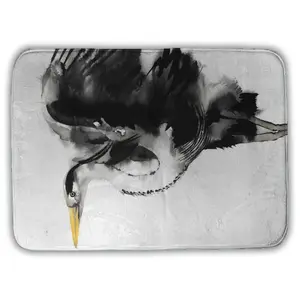 360 stand Heron Print Bath Mat - 17x24 in. Standard Size Rectangle Microfiber Foam, Modern Animal Decor, Absorbent Home Supply for Bathroom/Bedroom, Nature-Inspired, Animal-Shaped Bath Mats