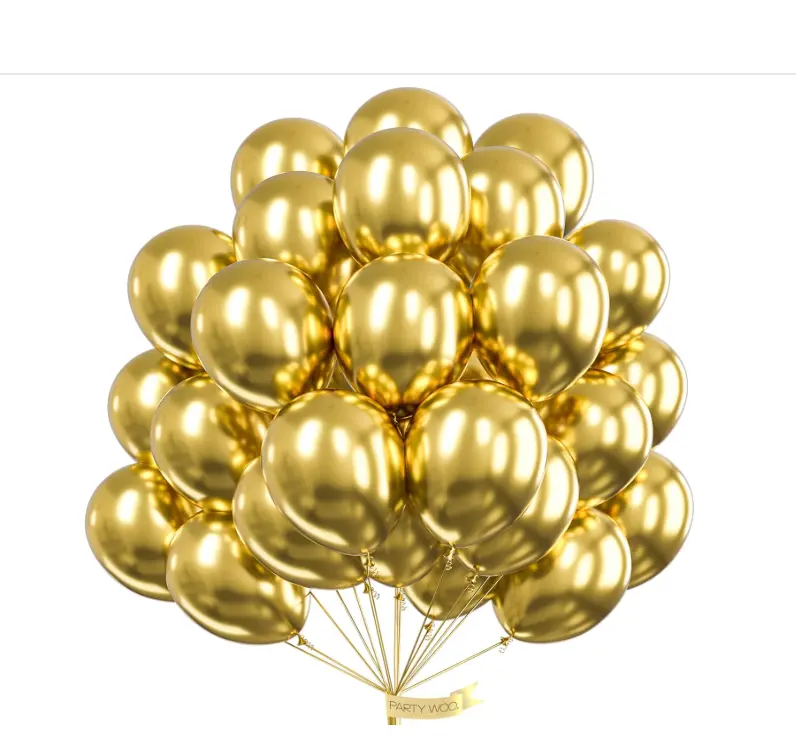 Gold Balloons 50pcs 12 Inch Gold Latex Helium Balloons for Birthday Wedding Anniversary Baby Shower Graduation Bachelorette Retirement Engagement Tea Casino Disco Party Decorations Gold-G101