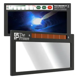 The Prince Adjustable 2.0 - 5A TIG RATED Silver Auto Darkening Lens | Adjustable Shade
