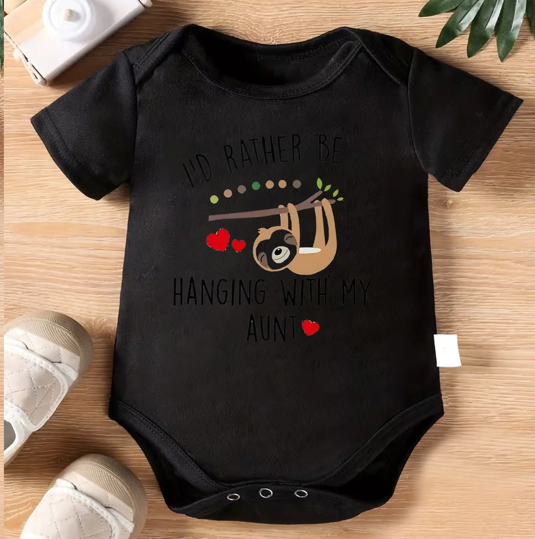 Funny Baby Bodysuit, Hanging with My Aunt Onesie, Cute Sloth Baby Outfit, Infant Romper, Baby Shower Gift Idea, Aunt Gift Baby Clothes, Soft Cotton Newborn Onesie