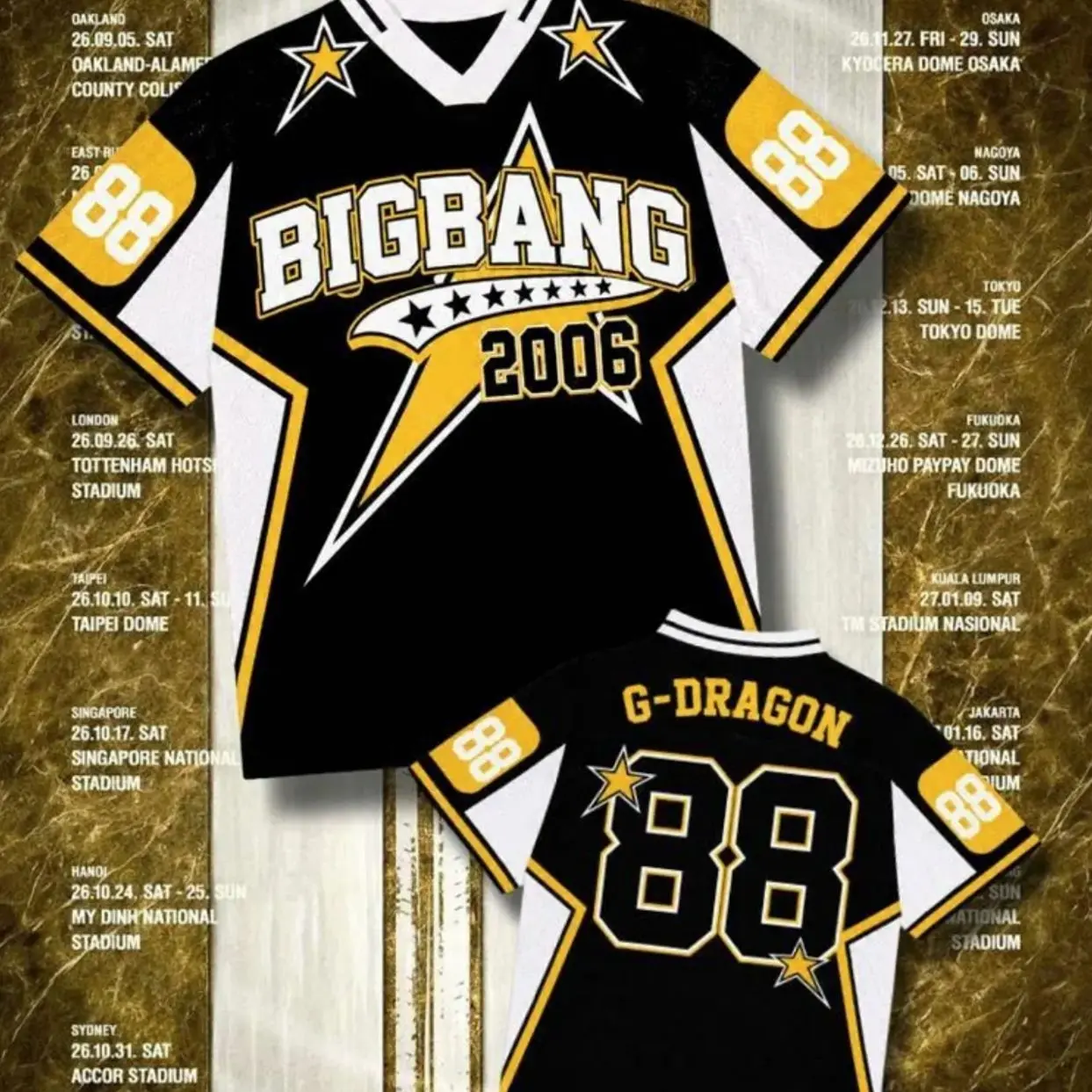 Unisex Kpop Boy Group Full-Button Jersey Shirt - GD-Inspired Sporty Chic Short Sleeve Top, Bird-Eye Poly All-Over Print Concert Outfit for V.I.P Fans, Short Sleeve Tops