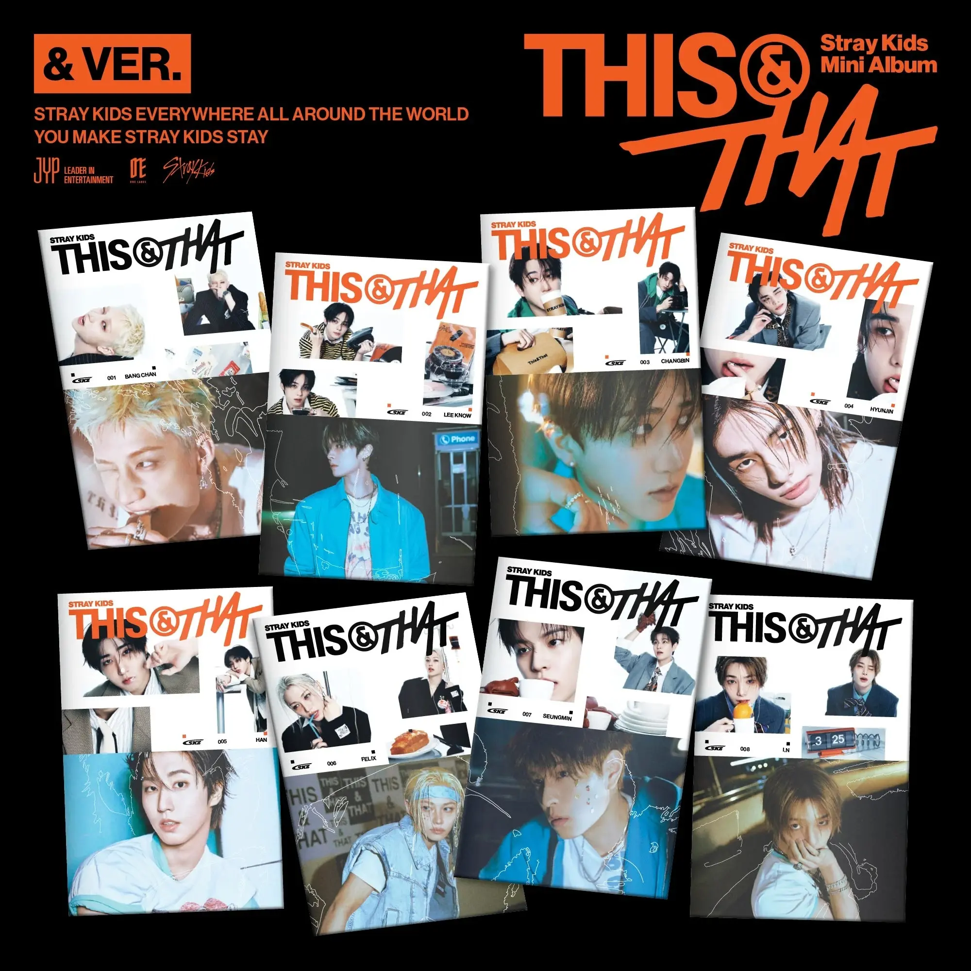 Stray Kids THIS & THAT & Ver Mini CD Album 8 Member Ver 12P Photobook ID Photo Photocard