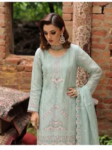 R-54 Luxury 3 Pc Embroidered Chiffon Dress Festive & Wedding by Rivaaj