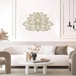 Radiant Lotus Mandala Metal Wall Art - Zen & Bohemian Decor For Living Room, Bedroom, Garden, Or Patio | Meditation & Spiritual Sculpture | Housewarming, Halloween, Christmas, New Year Gift Idea For Women & Men