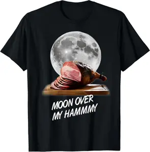 Moon Over My Hammy Funny Ham Lover Summer Casual Shortsleeve Cotton T-Shirt