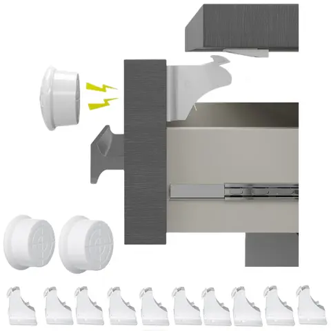 10 Pack Child Safety Magnetic Cabinet Locks with Locking Mechanism and 2 Keys, No-Drill Baby Proofing Locks to Childproof Kitchen, Bathroom Cabinets & Drawers, Easy Installation, Discreet Installation, Protection, Magnetic Latches, Childproofing