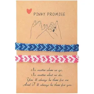 Pink Heart Friendship Bracelets Couples Promise  Friends Distance Touch Matching Bracelets for Women Girl Valentine Birthday Couple Family Y2k Braid Bracelet
