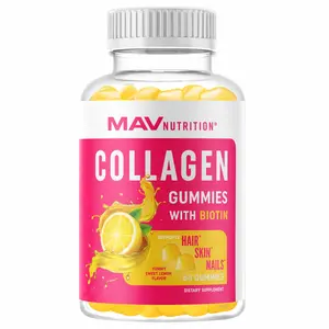 MAV Nutrition Collagen Gummies for Women 200mg Hydrolyzed Collagen 2500mcg Biotin Vitamin C E Zinc Hair Skin Nails Support 60 Gummies