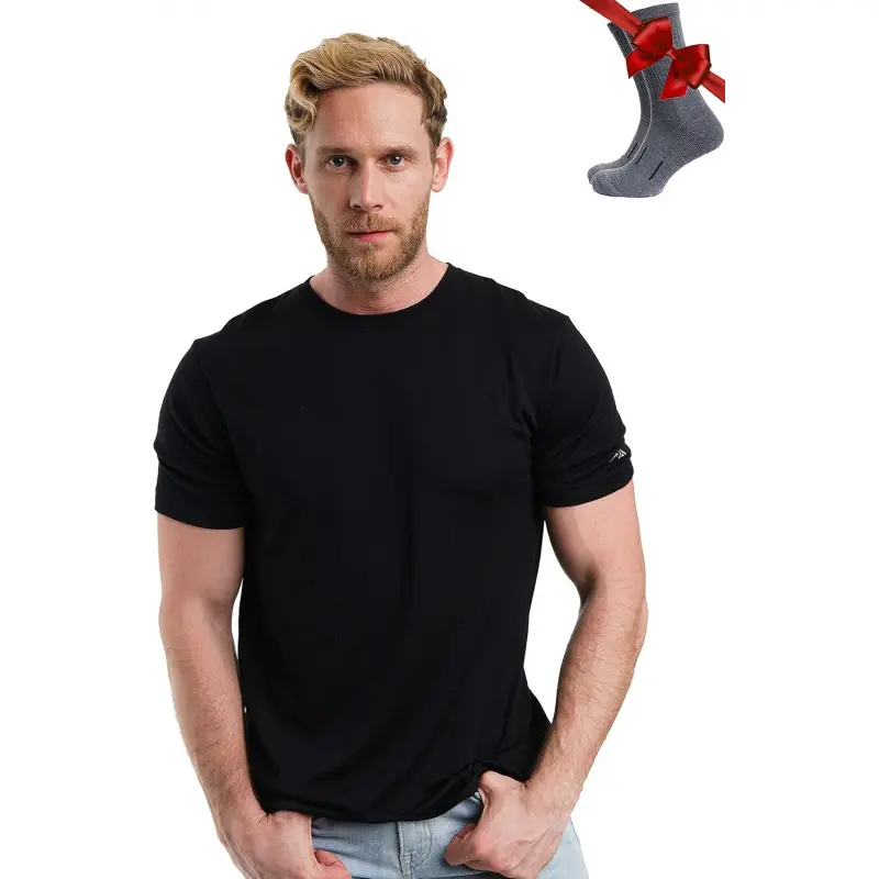 Men's Merino Wool Thermal Undershirt, Wool T-Shirt, Men's Hiking Socks - Menswear Thermal Wear