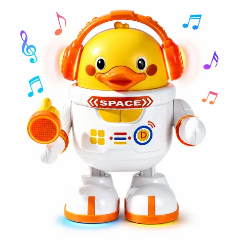 Dancing Duck Toy for Babies and Toddlers, Musical Light Up Walking Toy with Swinging Arms and Moving Feet, Interactive Crawling Companion for Kids