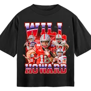 Will Howard Football Graphic t-shirt, Vintage Sports Fan Tee, Retro College Athlete Shirt, Unisex Menswear Womenswear Top