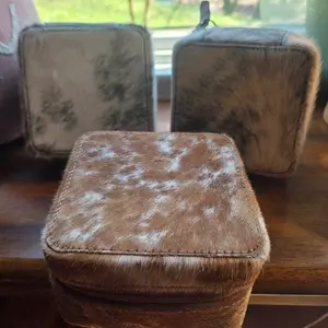 Luxury Cowhide Jewelry Box - Handcrafted Leather Storage Case for Watches and Accessories