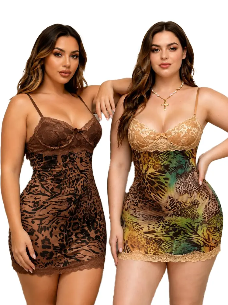 AVTKV Women's Y2K Leopard Print Mesh Bodycon Mini Dress - Lace Cup Detail, Sexy Party Clubwear, Tropical Floral Cheetah Outfit natalie quinceanera dresses design Casual Spaghetti summer new arrival