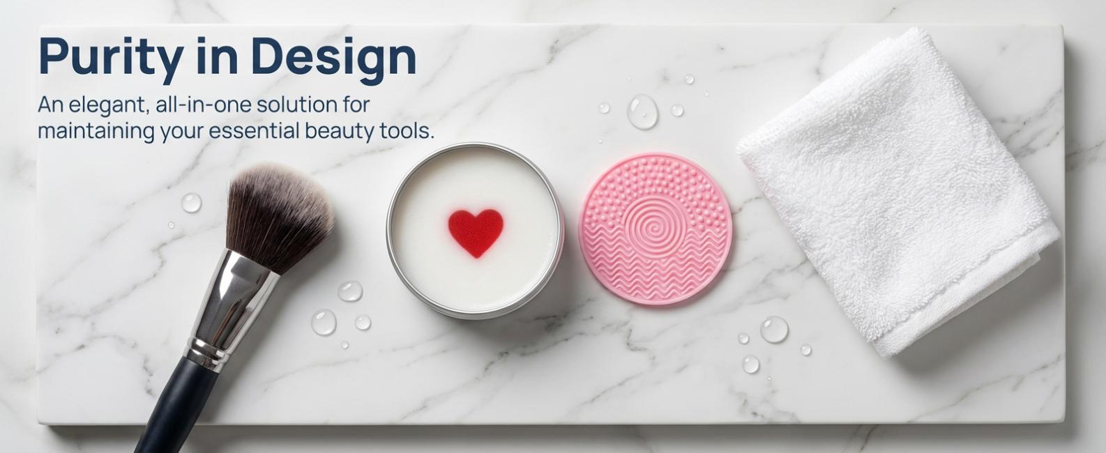 Makeup Brush Cleaning Soap with Silicone Cleaning Pad, 3.52oz Solid Beauty Tool Cleanser, All Purpose Cleaner for Makeup Brushes, Beauty Blenders & Powder Puffs, Heart Moon Scent Brush Cleaner Soap