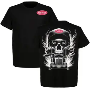 Peterbilt Skull Trucker TShirt, Truck Driver Shirt, Biker Skull Shirt, Big Rig Shirt Men, Trucker Life Tee, Heavy Duty Truck Lover Tee, Gift For Trucker