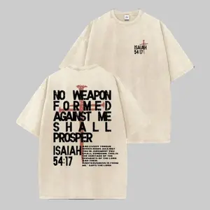 Y2K,NO WEAPON FORMED AGANST ME SHALL PROSPER,54:17,My Love....Retro Washed Heavy Cotton Washed T-Shirt Plus Size Unisex Shirt For Men and Women Round Neck Casual