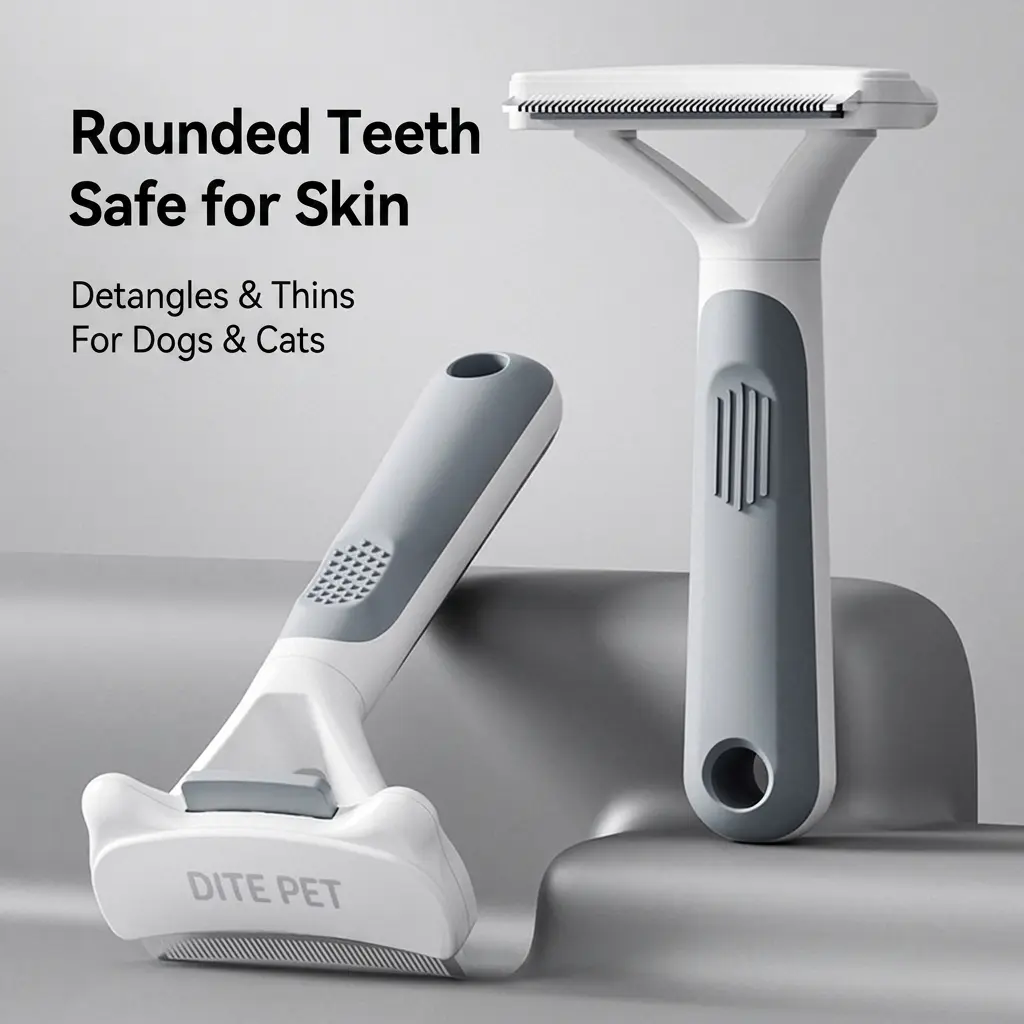 Self Cleaning Dog Brush for Shedding, Pet Grooming Comb for Dogs & Cats, Removes Loose Hair and Undercoat, Gentle Massage Slicker Brush