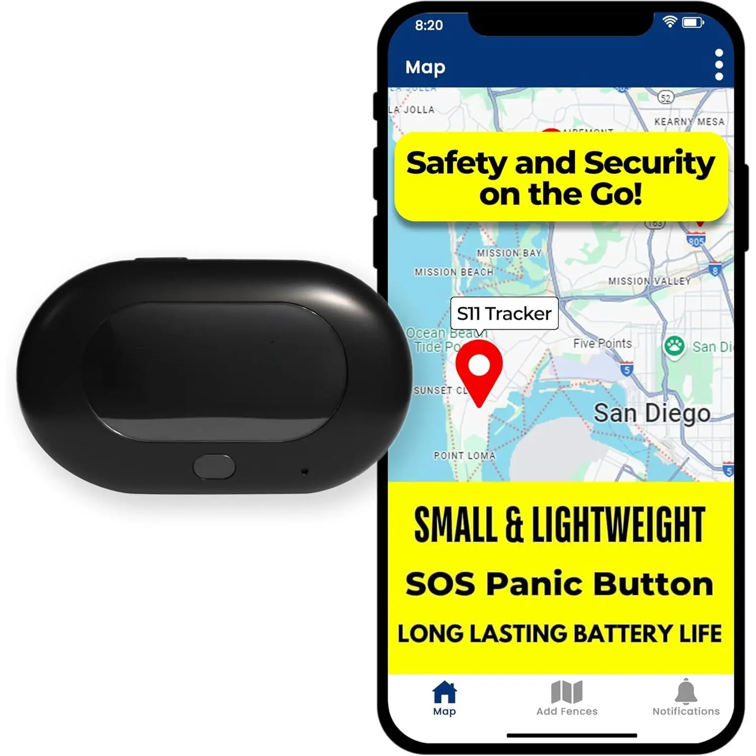 Built-in GPS Wireless Positioning Tracker for Vehicles & Pets, Hidden, Small, Lightweight, Water-Resistant, Encrypted Durable Car Tracking Device with Longest-Lasting Battery