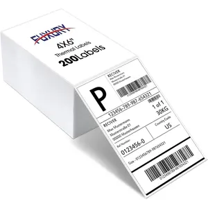 Thermal Labels 4x6 200 Labels Fanfold Direct Shipping Label with Perforated and  Adhesive Mailing Stickers Paper Thermal Printer Sticker for  Printer Shipping Supplies
