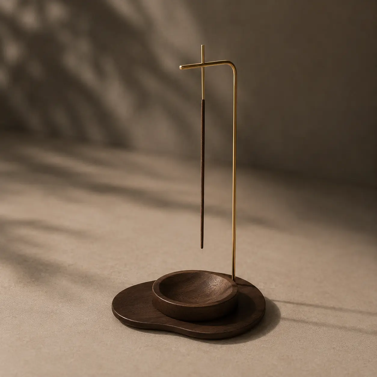 Brass + Walnut Incense Holder