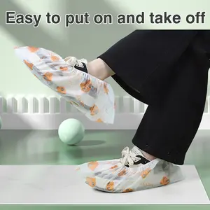 50 Counts Shoe Covers Disposable, Small Cute Durable Non Slip Boot Covers, Bowling Shoe Covers for Kid Child