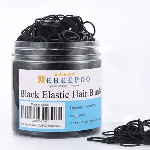 Mini Rubber Black Elastic Hair Ties Bands with a Box, 2500pcs Small Black Rubber Bands for Hair, Soft - No Damage - STRONG - REUSEABLE (2500pcs black)