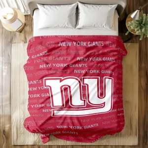 New York Giants Logo Flannel Blanket - Skin - friendly, High - grade Plush, Iconic NFL Team Prints, Double Warmth, Multi - Scenario Use (Bed/Sofa/Dormitory/Travel), Ideal Gift for Football Fans