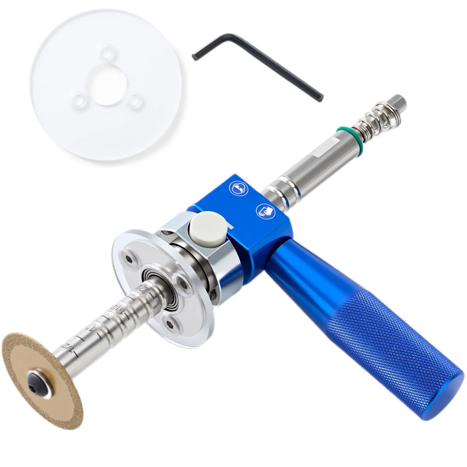 New Inside Pipe Cutter for PVC Pipe with Adjustable Depth Gauge Handle, Diamond Grit Cutting Wheel and 2 Guide, Internal Diameter Pvc Pipe Cutter Tool for 1-1/4 IN
