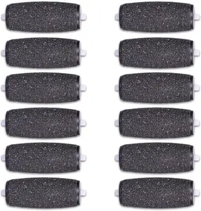 Pack of 12 Extra Coarse Replacement Roller Refill Heads Compatible with Amope Pedi Refills Electronic Foot File