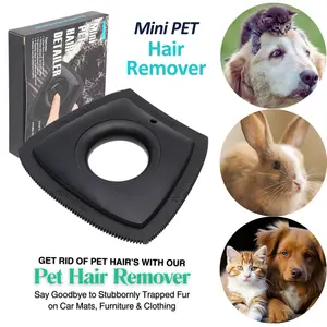Mini Pet Hair Remover for Car Detailing, Silicone Pet Hair Removal Tool for Car Carpets, Car Interior, Furniture and Couch, Portable Lint Remover.