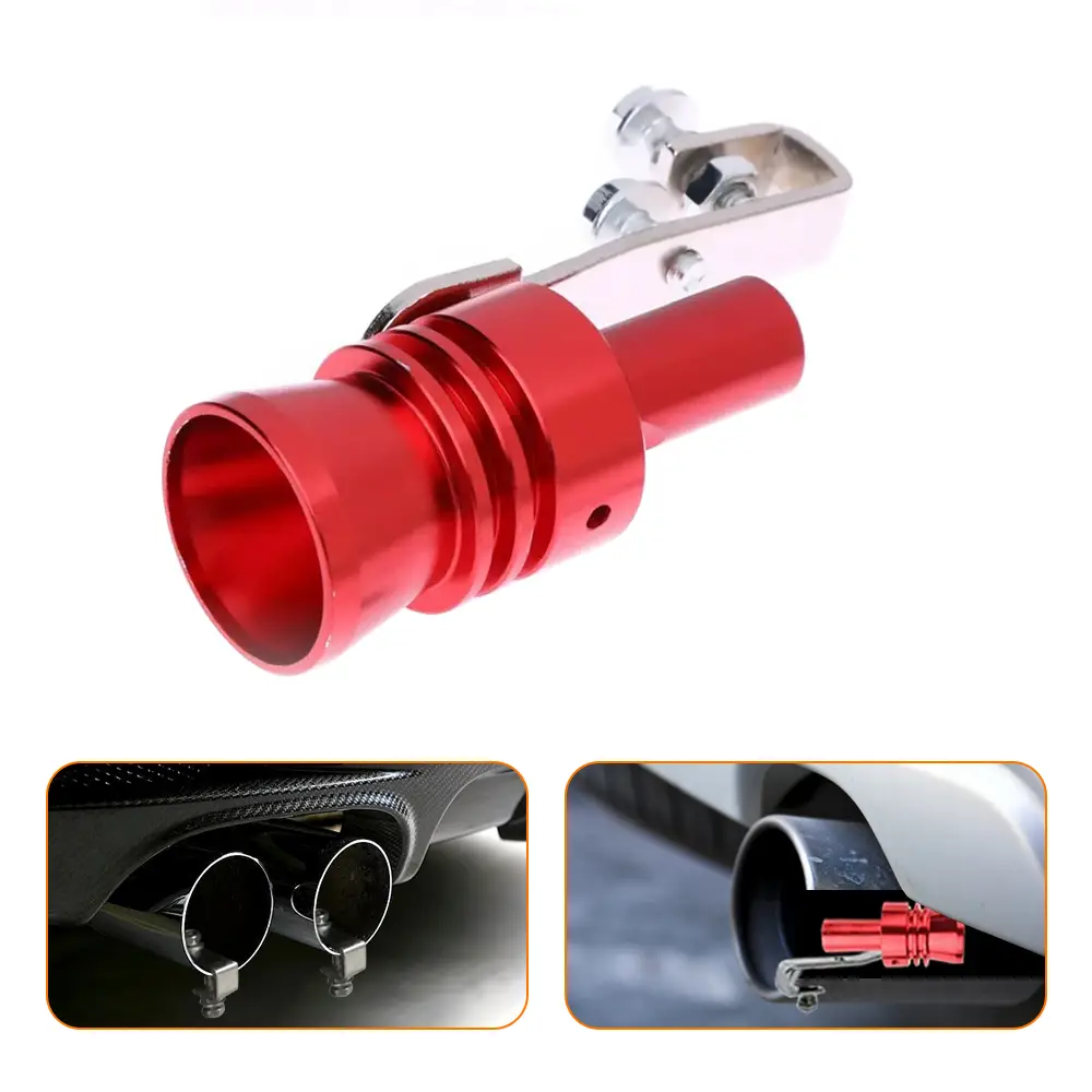 Universal Turbo Sound Pipe Whistle Muffler Sounder Simulator Tailpipe Noise Sound Enhancer XL Red for Trucks Motorcycles Cars Dirt Bikes and Scooters